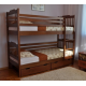 Bunk children's bed EVA made of natural alder wood with drawers palette TIN-114 Venger