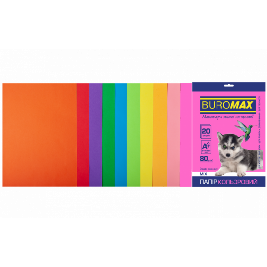  Набор цветной бумаги Buromax Neon+Intensive А4 20 л (BM272182099)