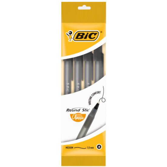 Round Stic pen black 4 pcs in blister (bc944177)