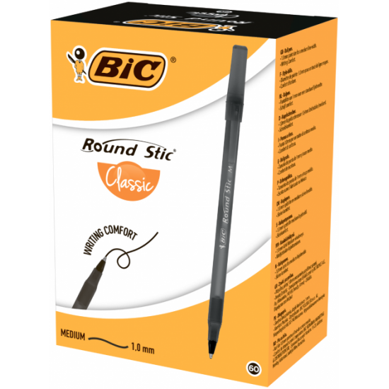 Ручка Bic Round Stic, чорна, 0.32 мм (bc920568)