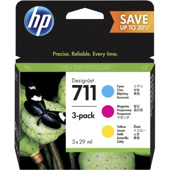 HP No.711 DesignJet Cartridge 120/520 CYM (3x28 ml) Tri-Pack (P2V32A)