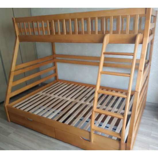 Bunk children's bed Julia made of natural alder wood with drawers palette TIN-101 Venger