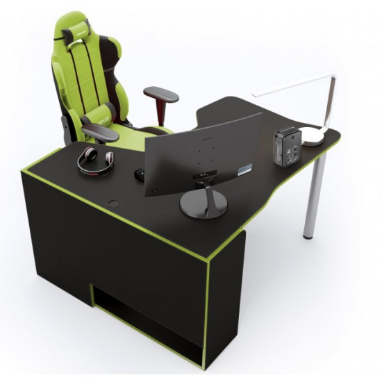 Gaming desk ZEUS IGROK-TOR black+green