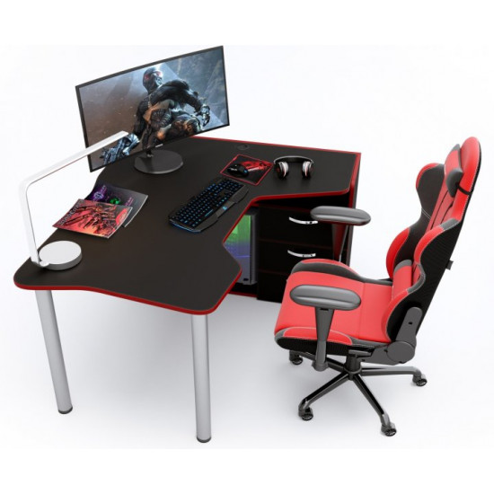 Gaming desk ZEUS IGROK-TOR black+red