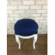 Wooden stool Mix Furniture Verona white fabric blue