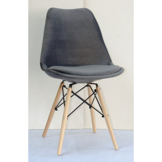 Dining chair Onder Mebli MILAN-B SOFT GRAY VELVET B-3