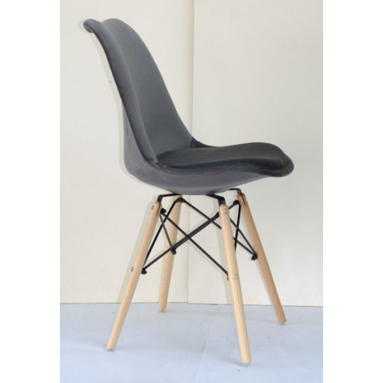 Dining chair Onder Mebli MILAN-B SOFT GRAY VELVET B-3