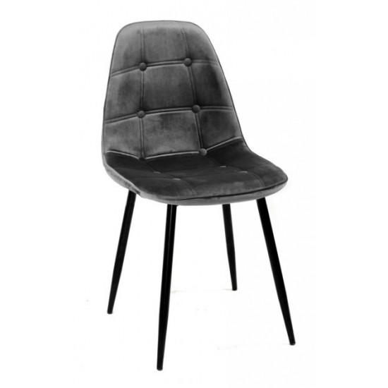 Dining chair Onder Mebli ALEX METAL - BK VELVET GRAY B-3