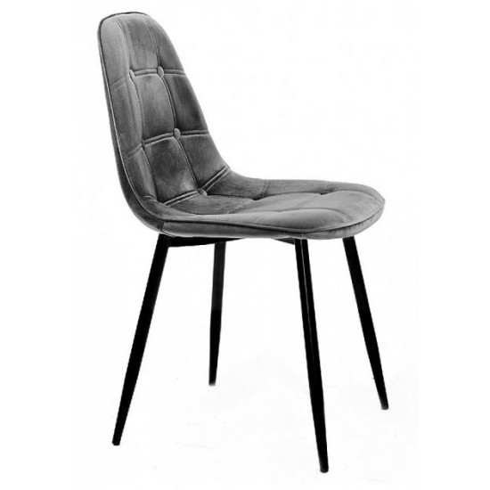 Dining chair Onder Mebli ALEX METAL - BK VELVET GRAY B-3