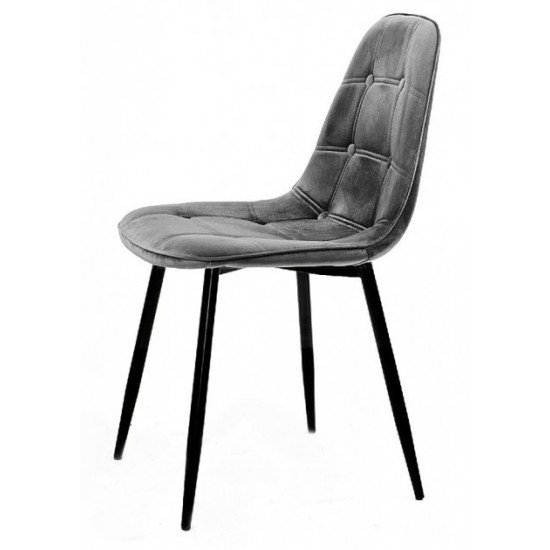 Dining chair Onder Mebli ALEX METAL - BK VELVET GRAY B-3