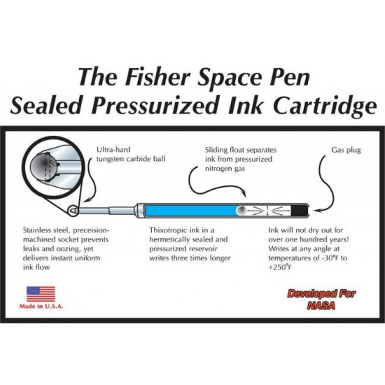 Culkovy haircut Fisher Space Pen blue size