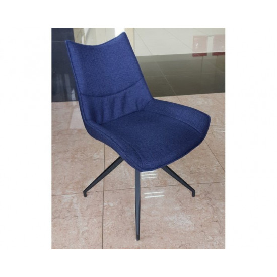 Chair with metal legs Vetro VT-R-55 swivel fabric color inky blue