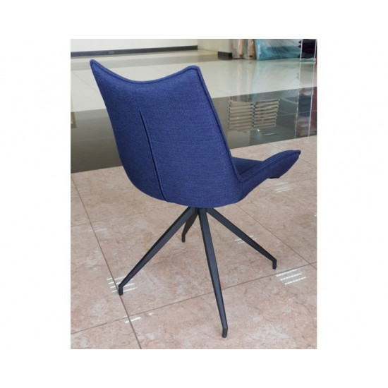 Chair with metal legs Vetro VT-R-55 swivel fabric color inky blue