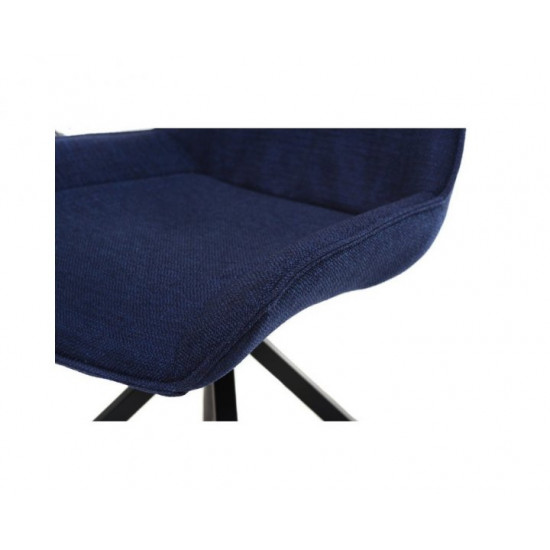 Chair with metal legs Vetro VT-R-55 swivel fabric color inky blue