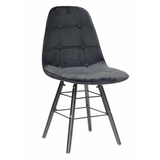 Dining chair Onder Mebli ALEX VELVET BLACK B-4 Q - BK