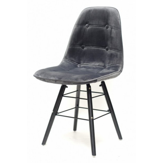 Dining chair Onder Mebli ALEX VELVET GRAY B-3 Q - BK