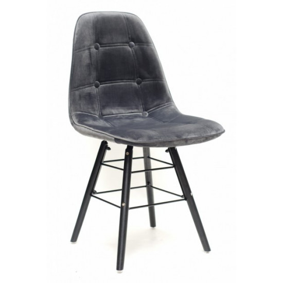 Dining chair Onder Mebli ALEX VELVET GRAY B-3 Q - BK