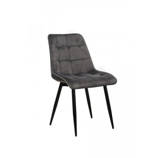 Dining chair with black metal legs Onder Mebli VN-46 gray