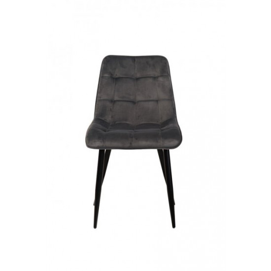 Dining chair with black metal legs Onder Mebli VN-46 gray