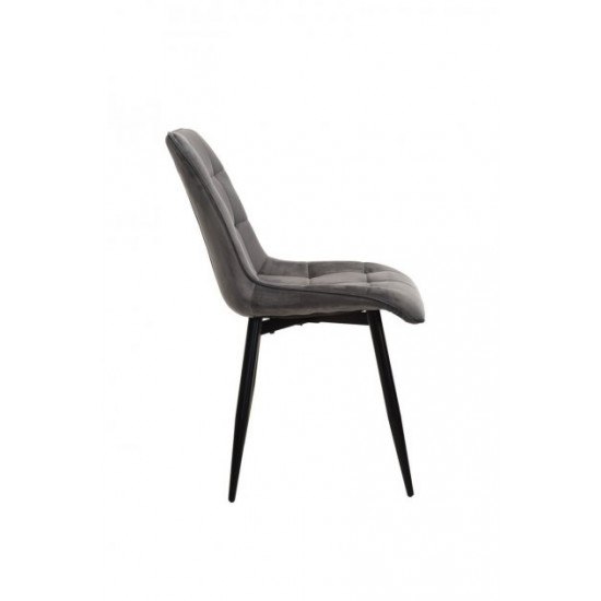 Dining chair with black metal legs Onder Mebli VN-46 gray