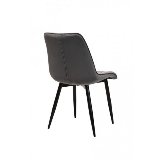 Dining chair with black metal legs Onder Mebli VN-46 gray