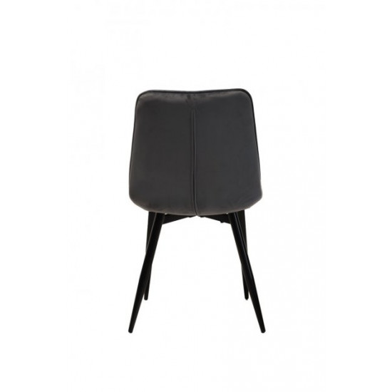 Dining chair with black metal legs Onder Mebli VN-46 gray