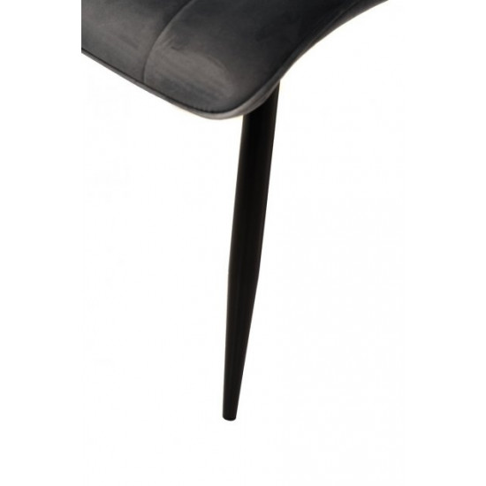 Dining chair with black metal legs Onder Mebli VN-46 gray