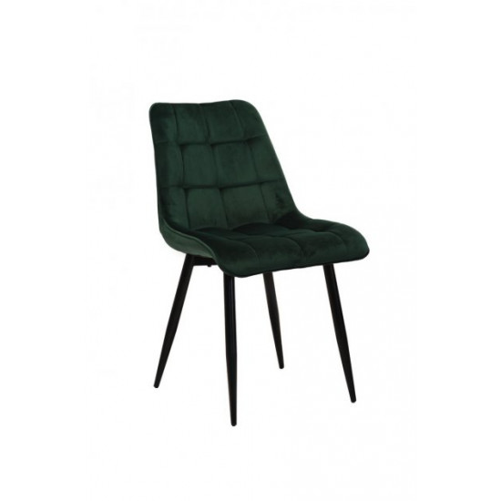 Dining chair on black metal legs Onder Mebli VN-46 emerald