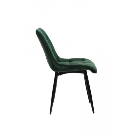 Dining chair on black metal legs Onder Mebli VN-46 emerald