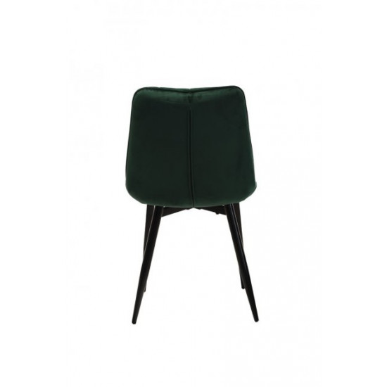 Dining chair on black metal legs Onder Mebli VN-46 emerald