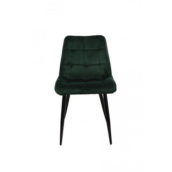 Dining chair on black metal legs Onder Mebli VN-46 emerald