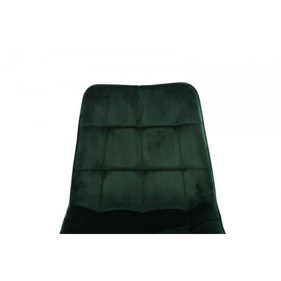 Dining chair on black metal legs Onder Mebli VN-46 emerald