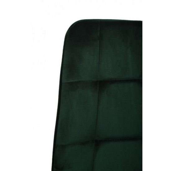 Dining chair on black metal legs Onder Mebli VN-46 emerald