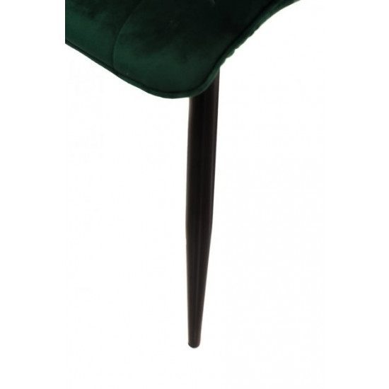 Dining chair on black metal legs Onder Mebli VN-46 emerald