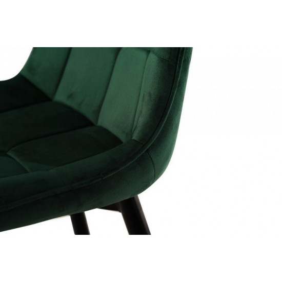 Dining chair on black metal legs Onder Mebli VN-46 emerald