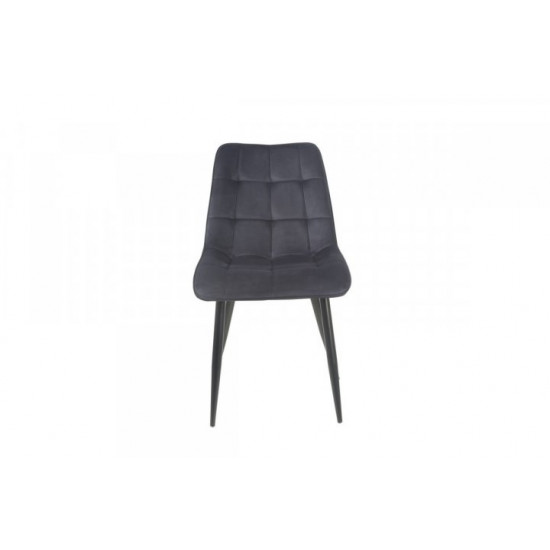 Dining chair on black metal legs Onder Mebli VN-46 dark blue