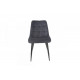 Dining chair on black metal legs Onder Mebli VN-46 dark blue