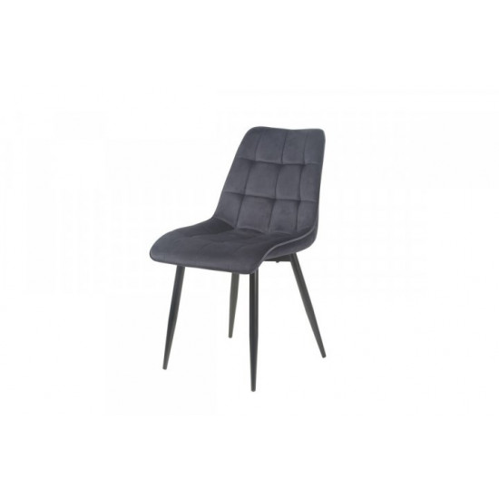 Dining chair on black metal legs Onder Mebli VN-46 dark blue