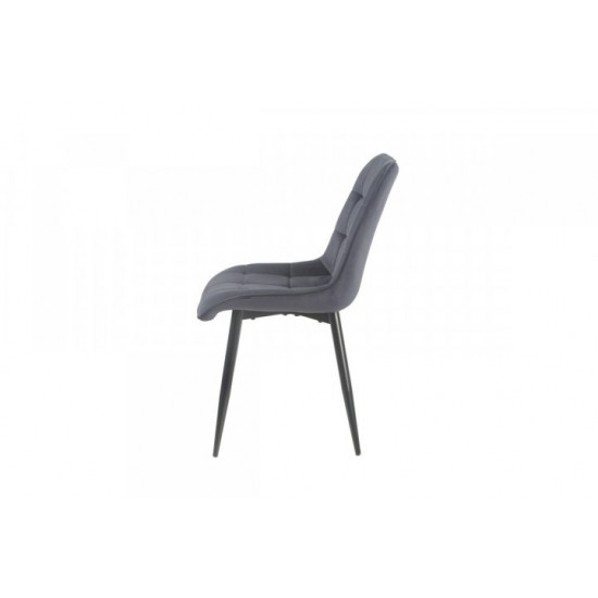 Dining chair on black metal legs Onder Mebli VN-46 dark blue