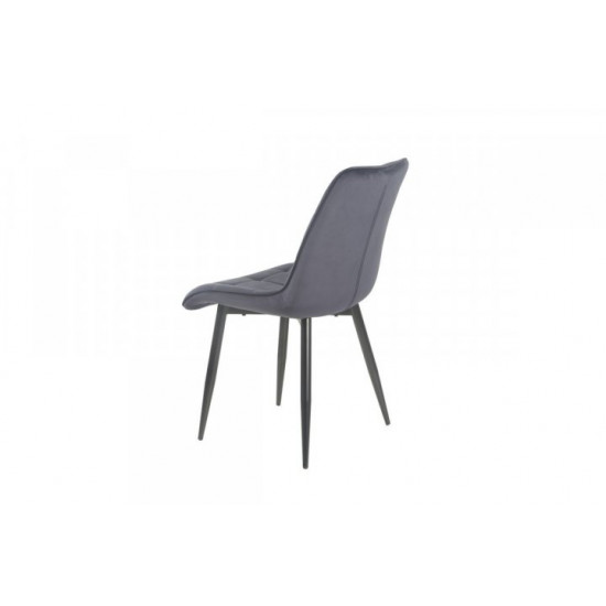 Dining chair on black metal legs Onder Mebli VN-46 dark blue