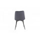 Dining chair on black metal legs Onder Mebli VN-46 dark blue