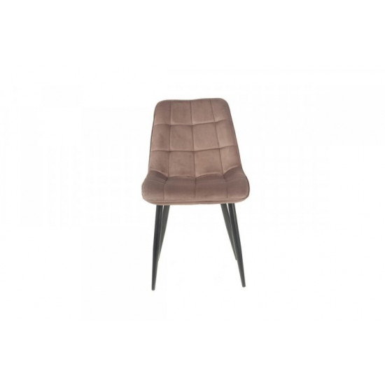 Dining chair on black metal legs Onder Mebli VN-46 brown