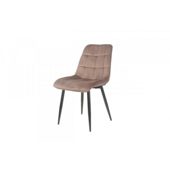 Dining chair on black metal legs Onder Mebli VN-46 brown