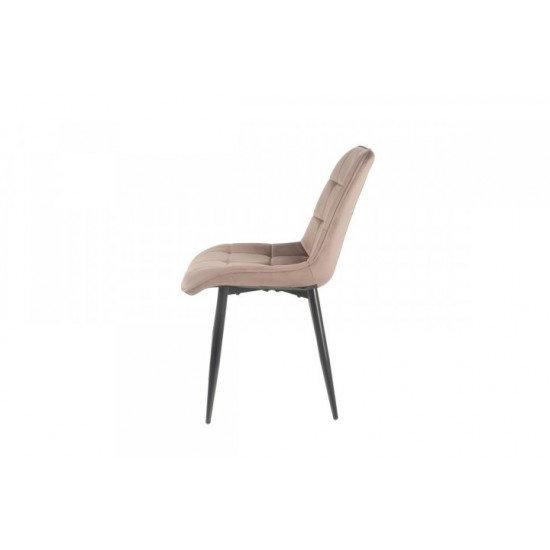 Dining chair on black metal legs Onder Mebli VN-46 brown