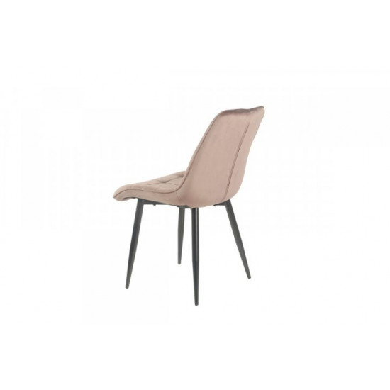 Dining chair on black metal legs Onder Mebli VN-46 brown