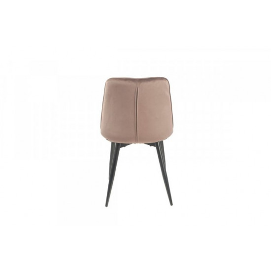 Dining chair on black metal legs Onder Mebli VN-46 brown