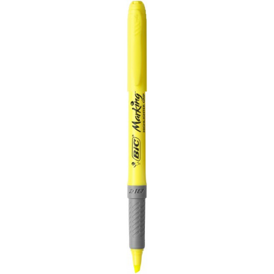 Set of yellow text markers BIC Highlighter Grip 12 pcs Yellow (70330312555)