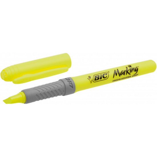 Set of yellow text markers BIC Highlighter Grip 12 pcs Yellow (70330312555)