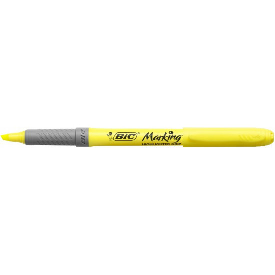 Set of yellow text markers BIC Highlighter Grip 12 pcs Yellow (70330312555)