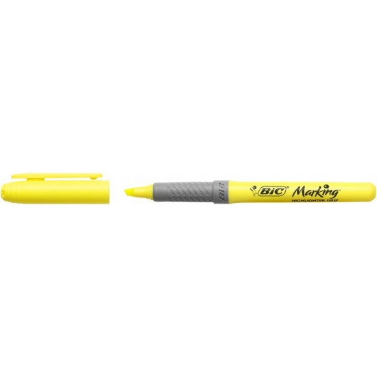 Set of yellow text markers BIC Highlighter Grip 12 pcs Yellow (70330312555)